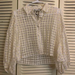 zara organza daisy crop top_ PRICE IS FIRM.
